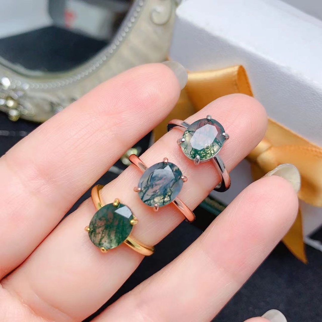 Jewelry Making University - Anillo de compromiso de ágata musgo