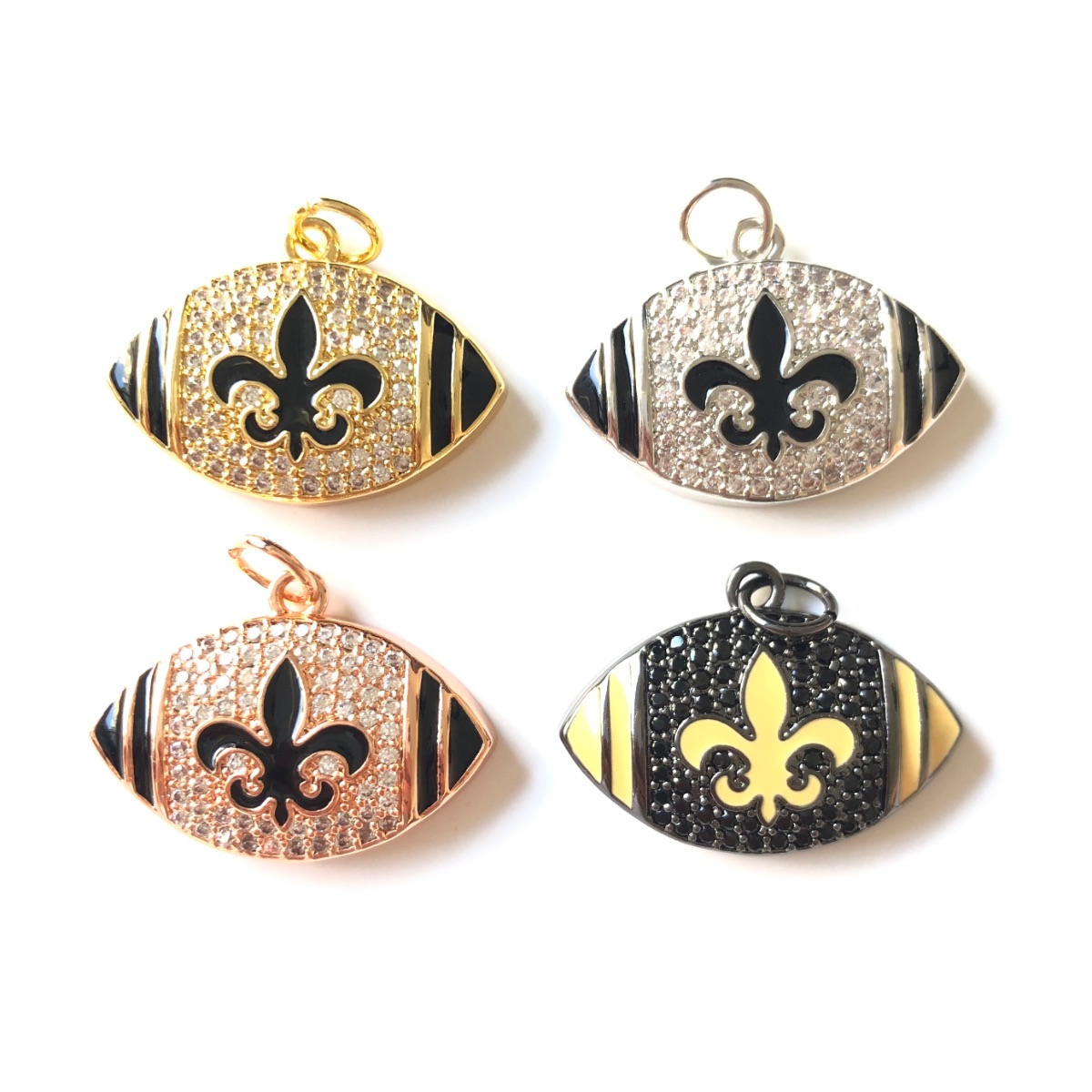 5 piezas de dijes de fútbol am - Jewelry Making New Orleans reseña y precio