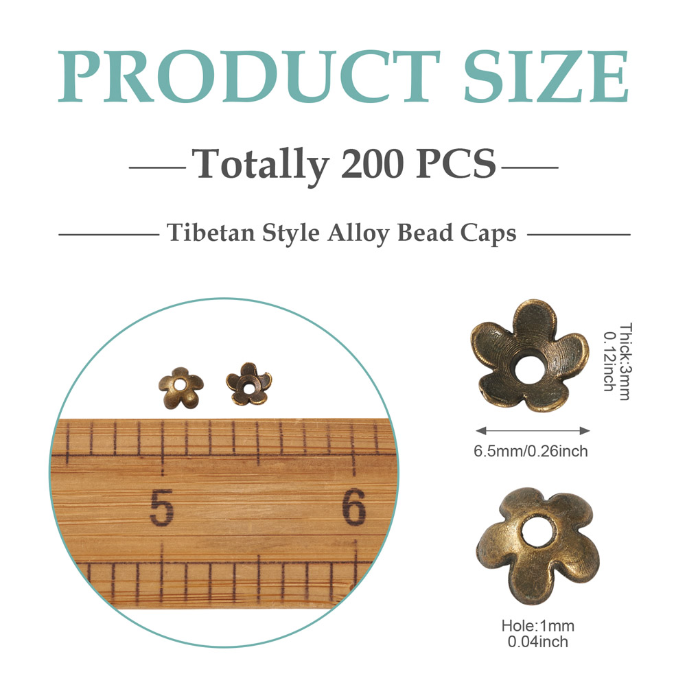 200 piezas de tapas de cuentas - Bead Cap Flower reseña y precio