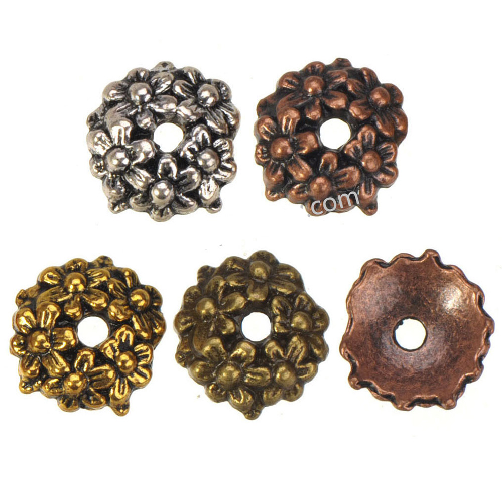 Gorros de 12ad, pulseras hecha - Bead Cap Flower reseña y precio