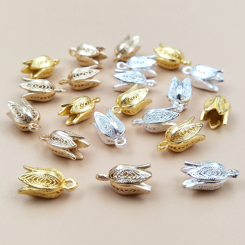 Nuevo 20 piezas de 7*13mm, col - Bead Cap Flower reseña y precio